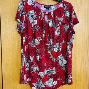 XL TALL Red Floral Blouse, Liz Claiborne